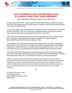 CKFTA News Release FINAL