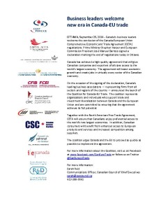 CETA coalition news release 24Sep2014 ENG & FRENCH
